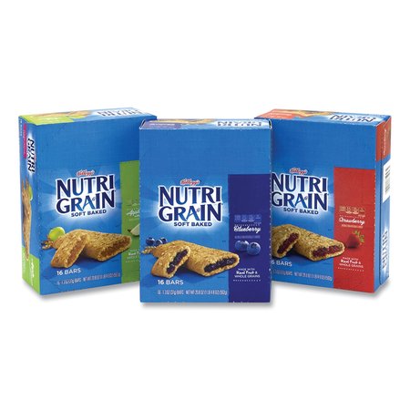 KELLOGGS Nutri-Grain Soft Baked Breakfast Bars, Assorted, 1.3 oz Bar, PK48 12332